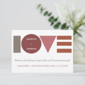 Bauhaus Personalisierte Hochzeit Dankeskarte (Stehend Vorderseite)