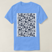 Bauhaus Pflanze Pattern Blau T-Shirt (Design vorne)