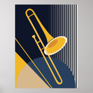 Bauhaus-Posaune | Mid-Century-Modern-Jazz Poster