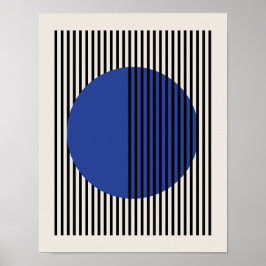 Bauhaus Poster, Blue Circle Lines Poster B7