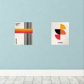 Bauhaus Poster Exhibition Poster Set Orange Red (Holzboden)