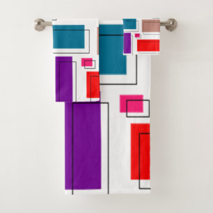 Bauhaus-Rechtecke Badhandtuch Set