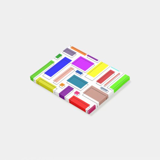 Bauhaus-Rechtecke  Post-it Klebezettel (angewinkelt)