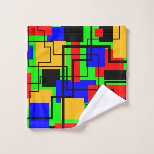 Bauhaus Rechtecke und Lines Badhandtuch Set (Waschlappen)