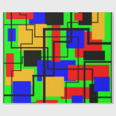 Bauhaus Rechtecke und Lines Geschenkpapier (Flach)
