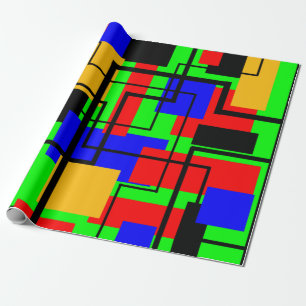 Bauhaus Rechtecke und Lines Geschenkpapier