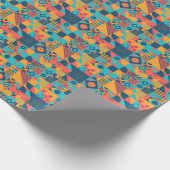 Bauhaus Retro: 70er Geometric Musical Geschenkpapier (Ecke)