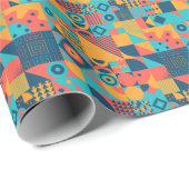 Bauhaus Retro: 70er Geometric Musical Geschenkpapier (Rolleneckpunkt)