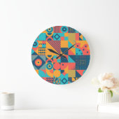 Bauhaus Retro: 70er Geometric Musical Große Wanduhr (Zuhause)