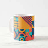 Bauhaus Retro: 70er Geometric Musical Kaffeetasse (Vorderseite Links)