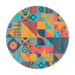 Bauhaus Retro: 70er Geometric Musical Schneidebrett