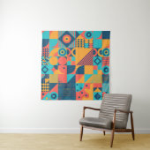 Bauhaus Retro: 70er Geometric Musical Wandteppich (Beispiel (Horizontal))