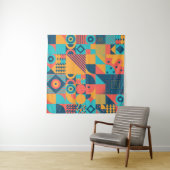 Bauhaus Retro: 70er Geometric Musical Wandteppich (Beispiel)