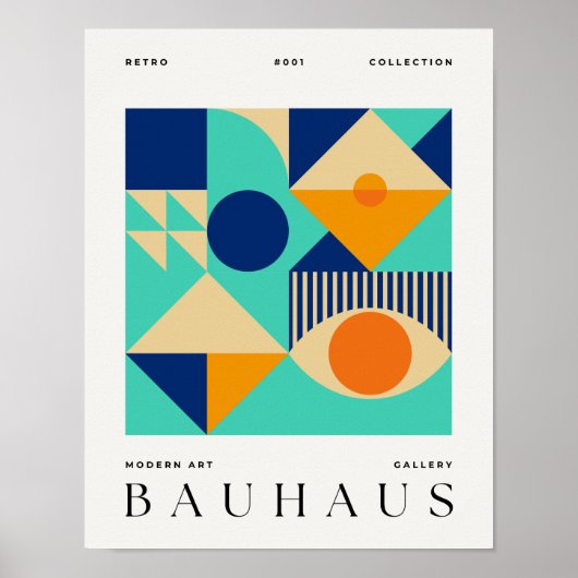 Bauhaus Retro Art Print geometrisches Poster (Vorne)