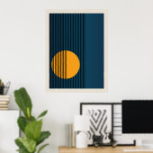 Bauhaus | Retro-Design | Blaues Poster (Heimbüro)