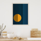 Bauhaus | Retro-Design | Blaues Poster (Küche)