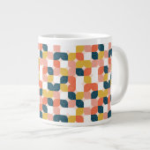 Bauhaus Retro Geometrie Muster Jumbo-Tasse (Vorderseite Rechts)