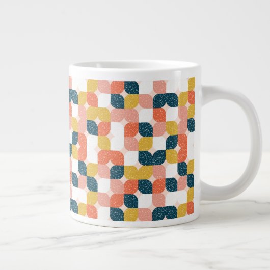 Bauhaus Retro Geometrie Muster Jumbo-Tasse (Rechts)