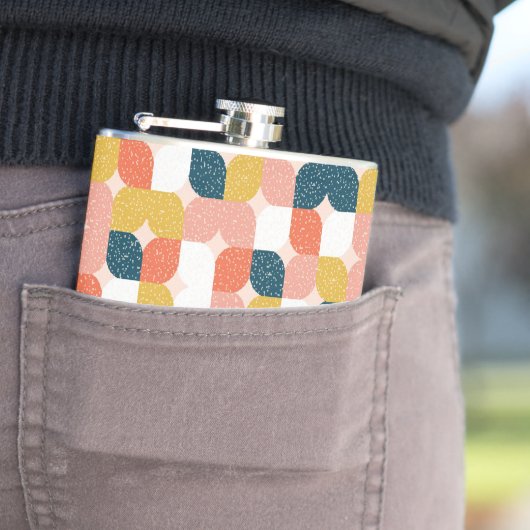 Bauhaus-Retro geometrisches Muster Flachmann (Beispiel)