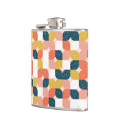 Bauhaus-Retro geometrisches Muster Flachmann (Links)