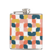 Bauhaus-Retro geometrisches Muster Flachmann (Vorderseite)