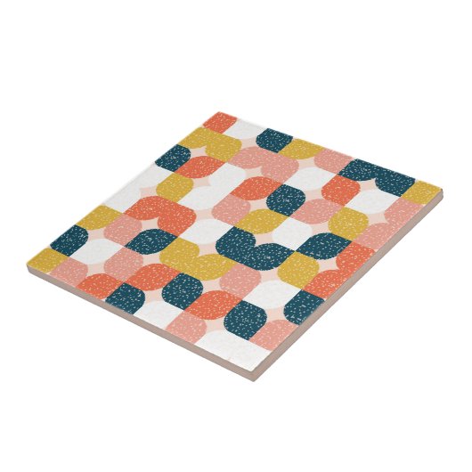 Bauhaus-Retro geometrisches Muster Fliese (Seite)