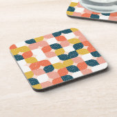 Bauhaus-Retro geometrisches Muster Getränkeuntersetzer (Linke Seite)