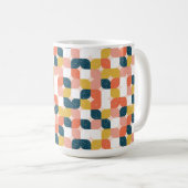 Bauhaus-Retro geometrisches Muster Kaffeetasse (VorderseiteRechts)
