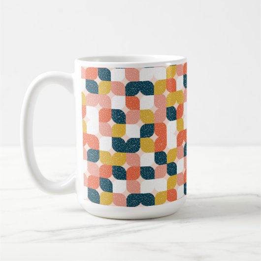 Bauhaus-Retro geometrisches Muster Kaffeetasse (Links)