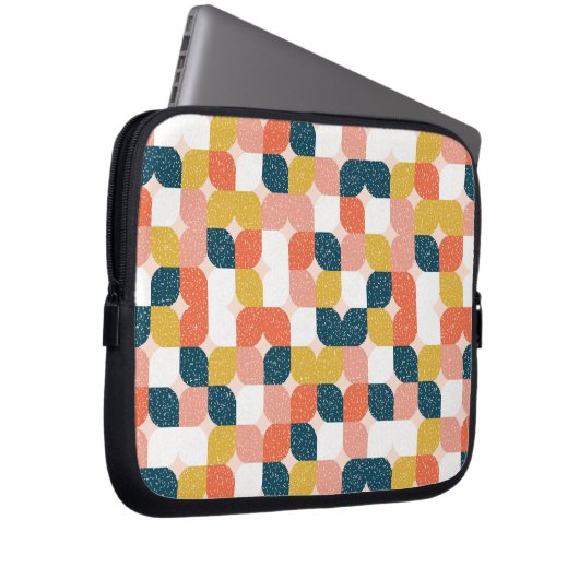 Bauhaus-Retro geometrisches Muster Laptopschutzhülle (Vorne Rechts)