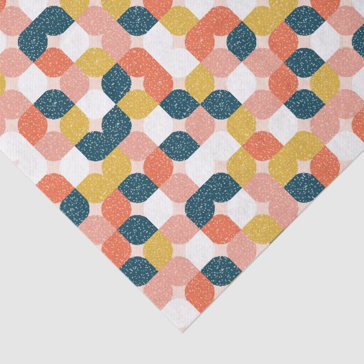 Bauhaus-Retro geometrisches Muster Seidenpapier (Ausschnitt)