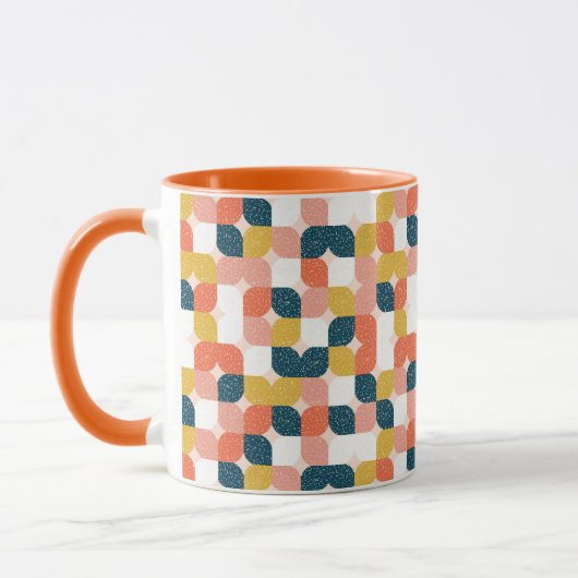 Bauhaus-Retro geometrisches Muster Tasse (Links)