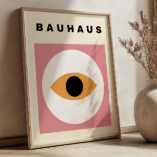 Bauhaus Rosa Hauch Mid Century Modern Minimalistis Poster