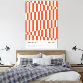 Bauhaus Rot Orange Streifen Geometrischer Kunstdru Leinwanddruck (Insitu (Schlafzimmer))
