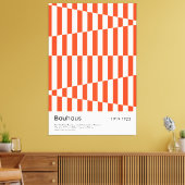 Bauhaus Rot Orange Streifen Geometrischer Kunstdru Leinwanddruck (Insitu (Wohnzimmer))
