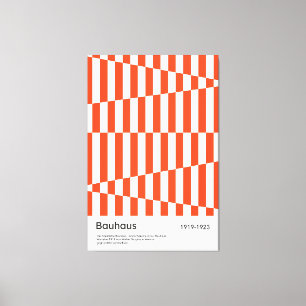Bauhaus Rot Orange Streifen Geometrischer Kunstdru Leinwanddruck