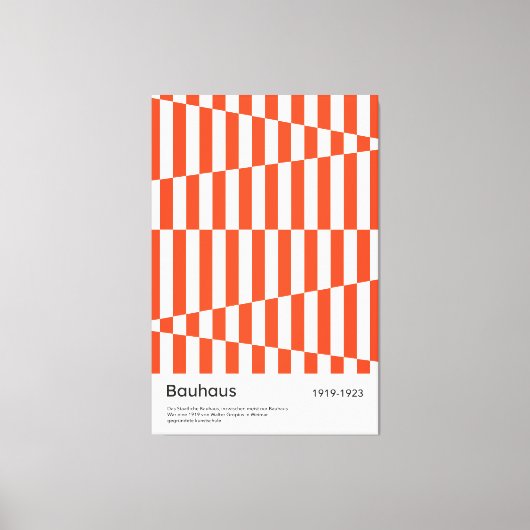 Bauhaus Rot Orange Streifen Geometrischer Kunstdru Leinwanddruck (Vorderseite)