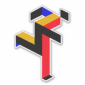 Bauhaus Running Man Poster Aufkleber (Vorderseite)