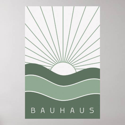 Bauhaus Sage Green Poster (Vorne)