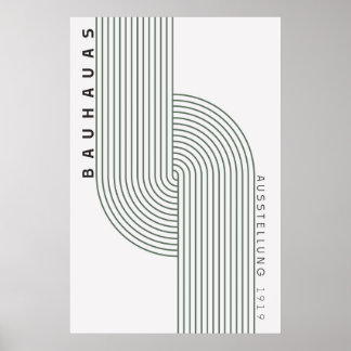 Bauhaus Sage Green Poster