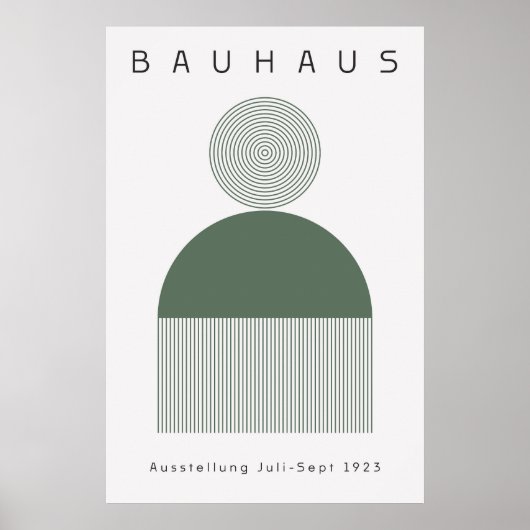 Bauhaus Salbeigrünes Poster (Vorne)