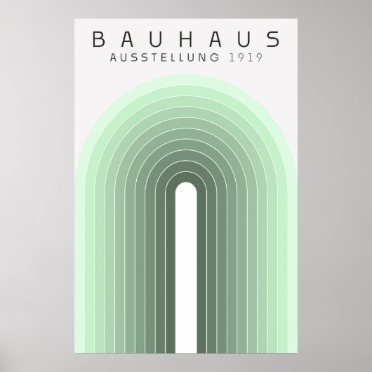Bauhaus Salbeigrünes Poster (Vorne)