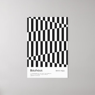 Bauhaus Schwarz Weiß Streifen Gitter Kunst Druck Leinwanddruck