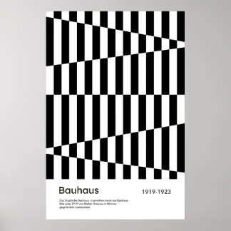 Bauhaus Schwarz Weiß Streifen Gitter Kunst Druck Poster