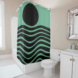 Bauhaus Seafoam Green Abstrakt Duschvorhang