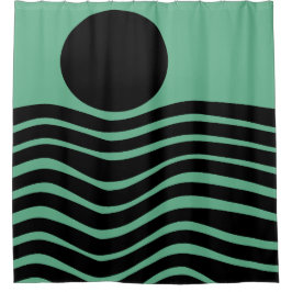 Bauhaus Seafoam Green Abstrakt Duschvorhang
