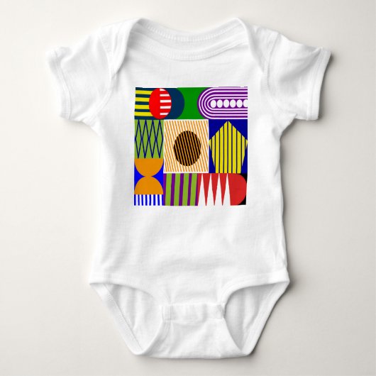 Bauhaus Shape Collage Baby Strampler (Vorderseite)