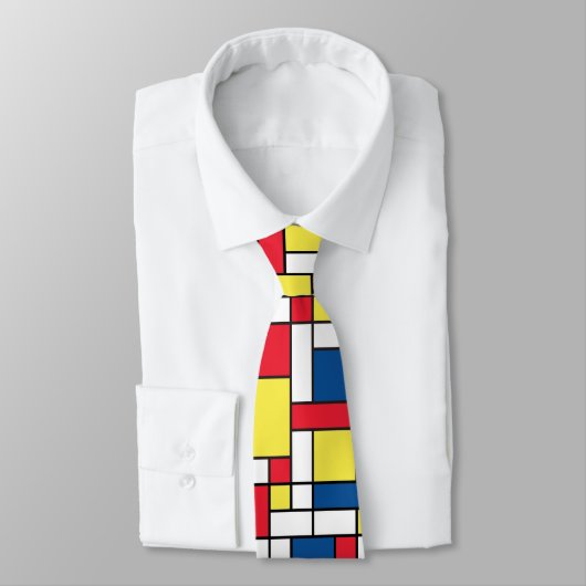 Bauhaus Squares Boho 60er Jahre Pattern Necktie Krawatte (Gebunden)