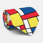 Bauhaus Squares Boho 60er Jahre Pattern Necktie Krawatte (Gerollt)