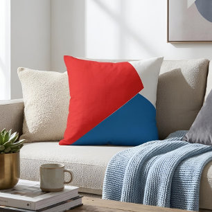Bauhaus-Stil Rot Weiß & Blau Moderne Kunst Kissen